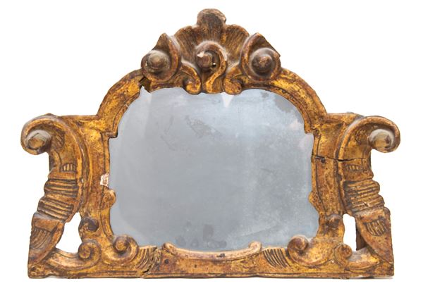 SPECCHIETTO IN LEGNO DORATO, XVIII SECOLO  - Asta ASTA 290 - ASTA DI ARTE ANTICA E PREZIOSI - Casa d'Aste Babuino