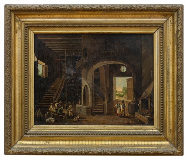 DIPINTO INTERNO CON CACCIATORI