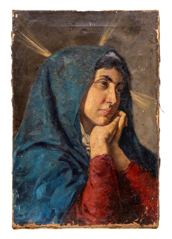 DIPINTO DONNA ORANTE DI SCUOLA NAPOLETANA
