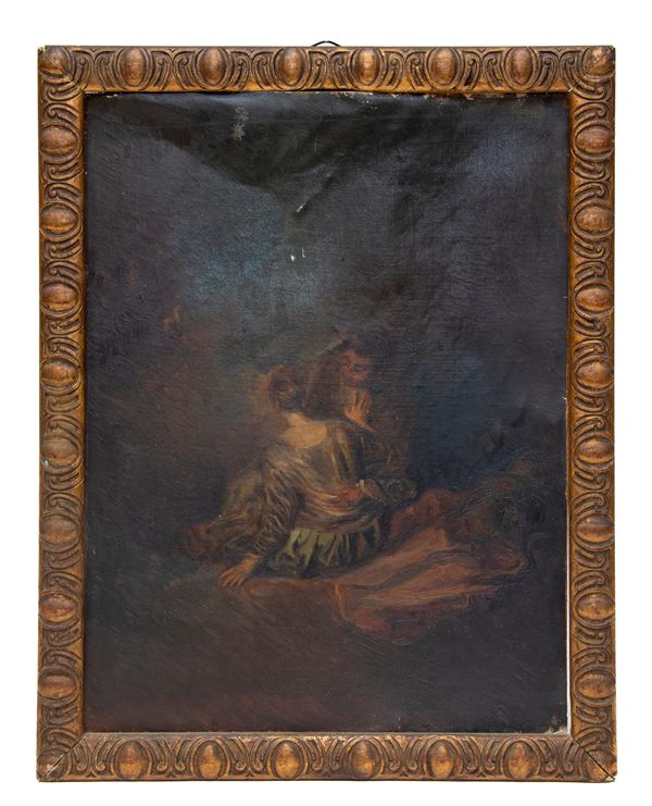DIPINTO AMANTI, FINE XIX SECOLO