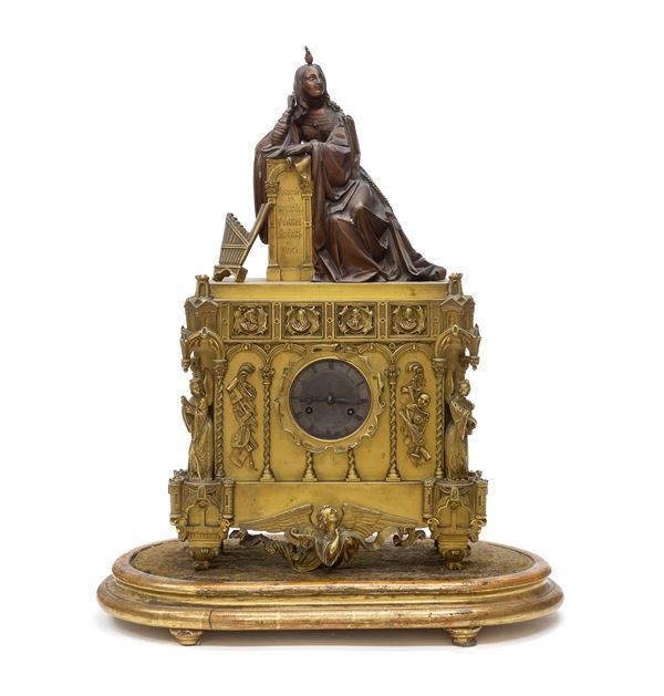 OROLOGIO IN BRONZO DEL PERIODO NEOGOTICO  - Asta ASTA 290 - ASTA DI ARTE ANTICA E PREZIOSI - Casa d'Aste Babuino