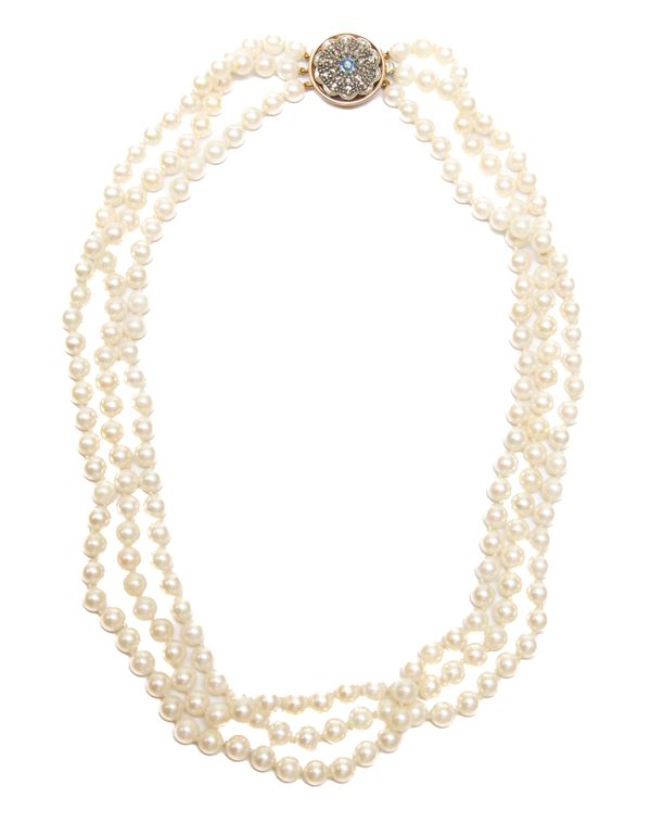 COLLIER DI PERLE CON BRILLANTI
