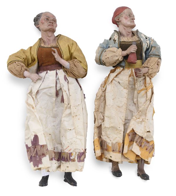 DUE PASTORI DA PRESEPE, NAPOLI XIX SECOLO