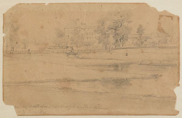 DISEGNO PAESAGGIO DI PITTORE FRANCESE