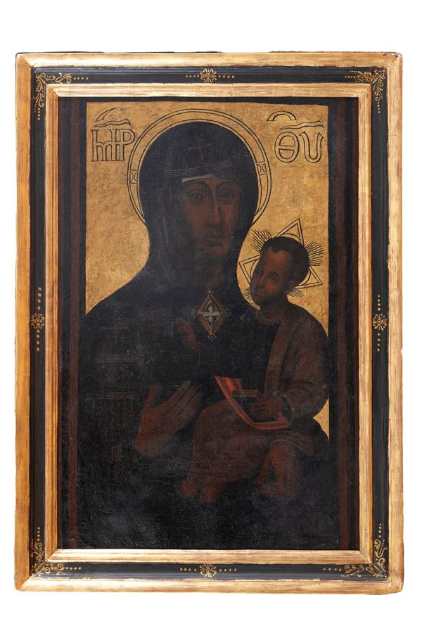 DIPINTO MADONNA CON BAMBINO PITTORE EMILIANO DEL 1716