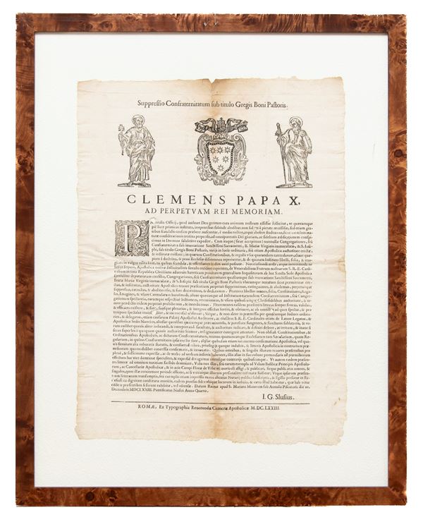 EDITTO DI PAPA CLEMENTE X, 1673