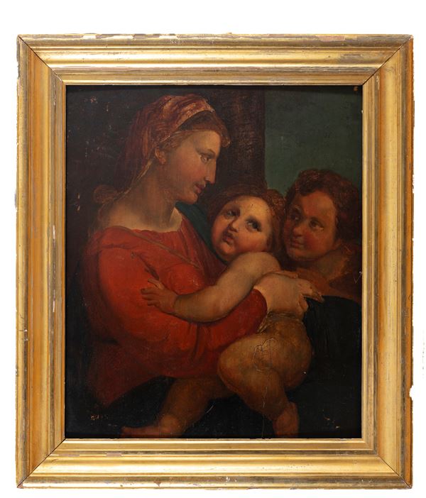 TAVOLA MADONNA DELLA TENDA DI SEGUACE DI RAFFAELLO