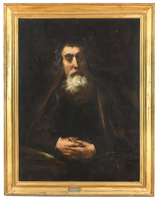 DIPINTO RITRATTO DI RABBINO DI SEGUACE DI REMBRANDT