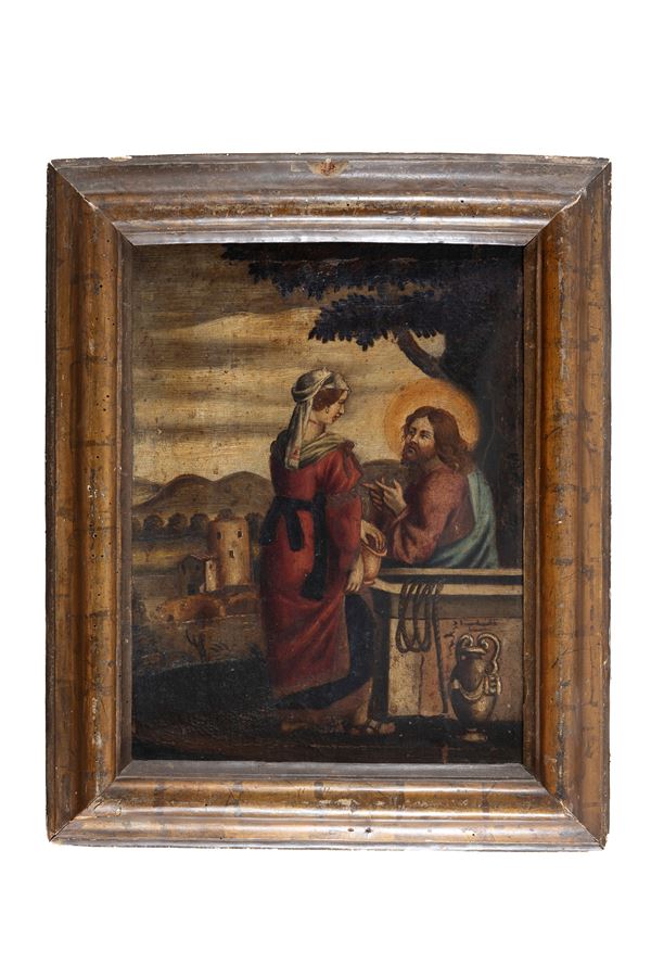 DIPINTO REBECCA AL POZZO DI PITTORE SETTENTRIONALE