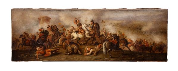 DIPINTO BATTAGLIA DI CAVALIERI, XX SECOLO