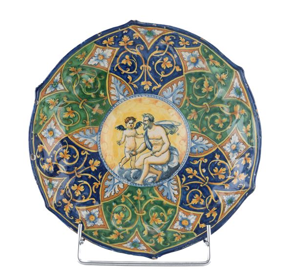 ALZATA IN MAIOLICA, FAENAZA METÁ XVI SECOLO