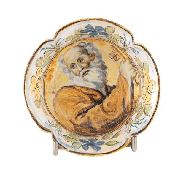 CIOTOLINA IN MAIOLICA, URBINO XVI SECOLO