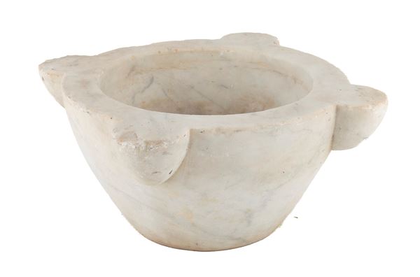 MORTAIO IN MARMO BIANCO, XIX SECOLO