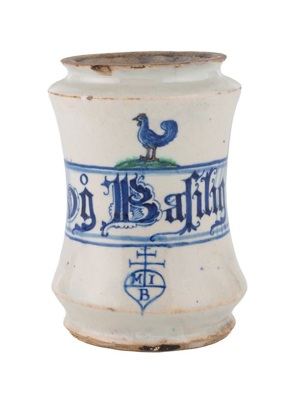 ALBARELLO IN MAIOLICA, CASTELDURANTE XVI SECOLO