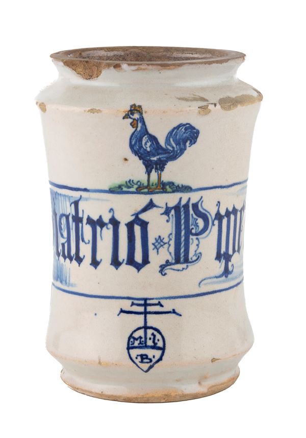 ALBARELLO IN MAIOLICA, CASTELDURANTE XVI SECOLO