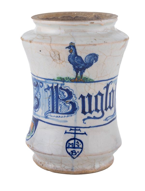 ALBARELLO IN MAIOLICA, CASTELDURANTE XVI SECOLO