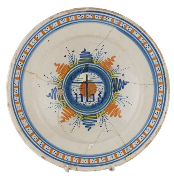 FONDINA IN MAIOLICA, TALAVERA DE LA REINA FINE XVIII SECOLO