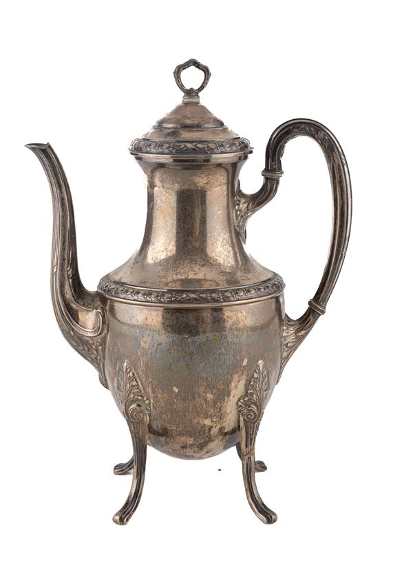 CAFFETTIERA IN ARGENTO, GERMANIA FINE XIX SECOLO