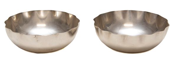 COPPIA DI CIOTOLE IN SILVERPLATED, PUNZONE BROGGI
