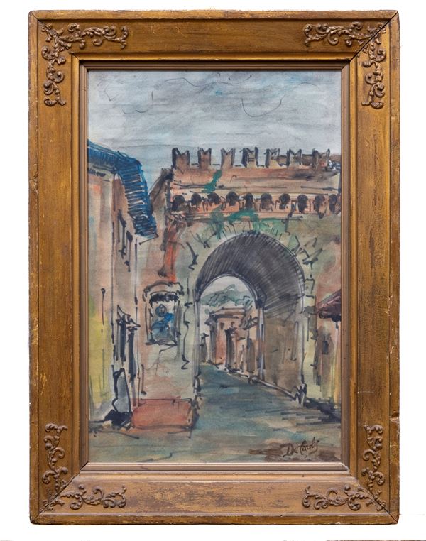 ACQUERELLO PORTA SETTIMIANA F.TO DE CAROLIS