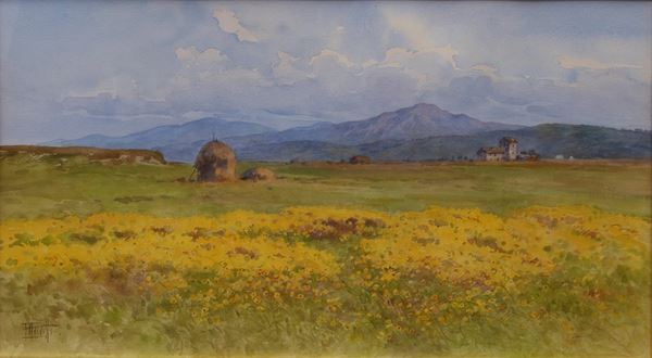 DIPINTO CAMPAGNA ROMANA DI FILIPPO ANIVITTI