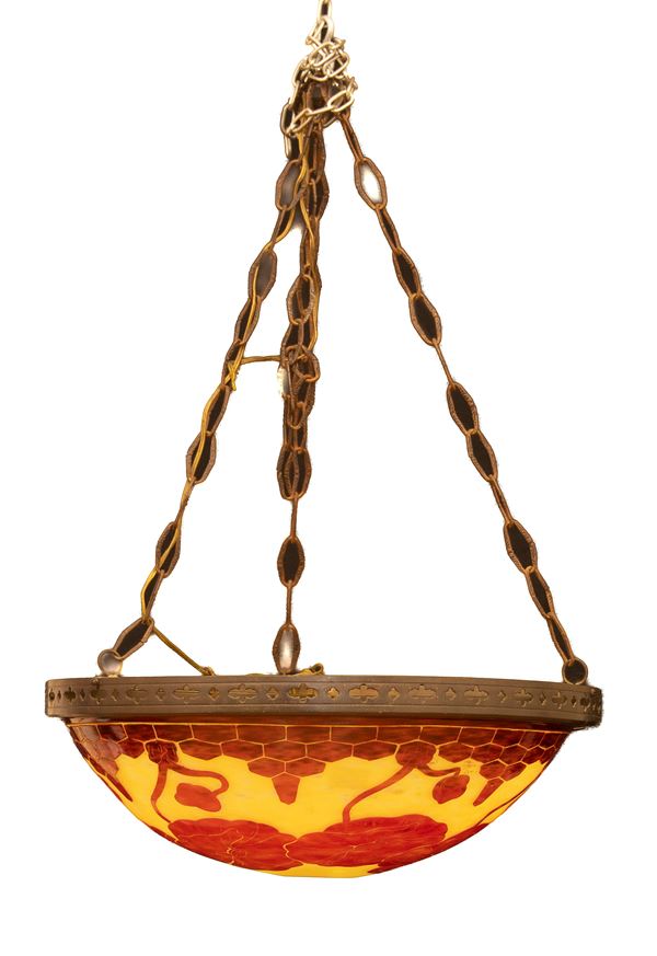 LAMPADARIO A CALOTTA, LE VERRE FRANÇAIS INIZIO XX SECOLO