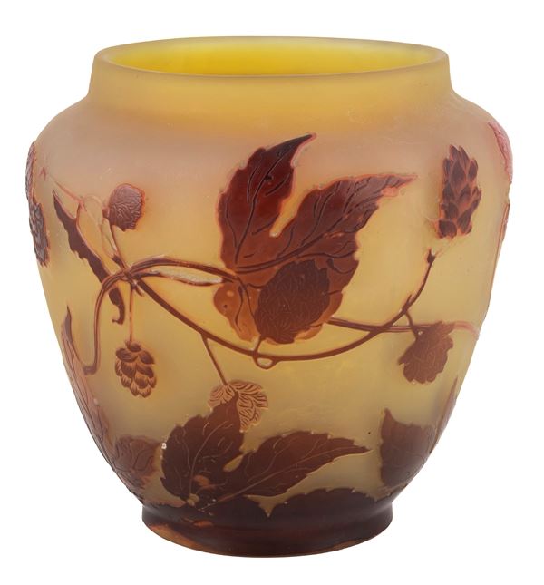 VASO IN VETRO DOPPIO, EMILE GALLÈ FINE XIX SECOLO