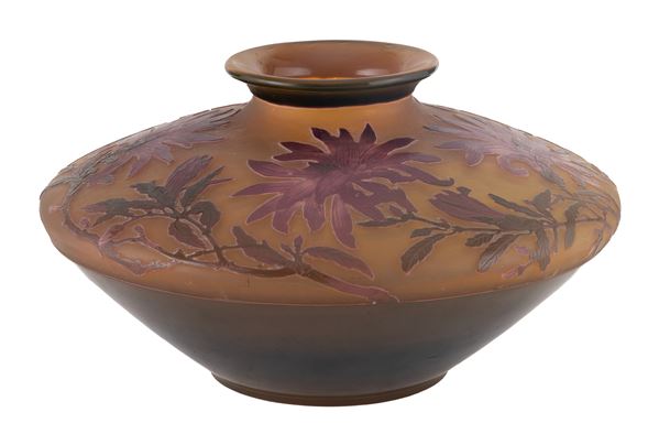 VASO IN PASTA DI VETRO, EMILE GALLÈ FINE XIX SECOLO  - Asta ASTA 292 - ASTA DI ARTE MODERNA E FOTOGRAFIA - Casa d'Aste Babuino