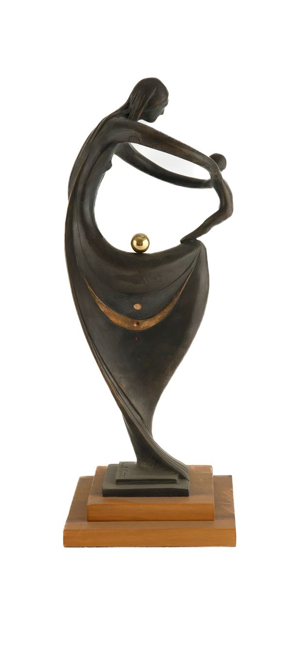 BRONZO DONNA CON BAMBINO DI AUGUSTO CONTI