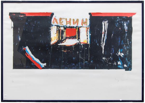 LITOGRAFIA A COLORI DI MARIO SCHIFANO