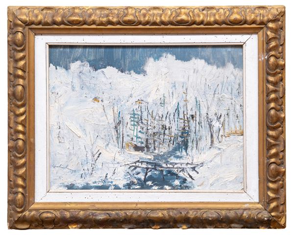 DIPINTO PAESAGGIO F.TO SPILIMBERGO  - Asta ASTA 292 - ASTA DI ARTE MODERNA E FOTOGRAFIA - Casa d'Aste Babuino