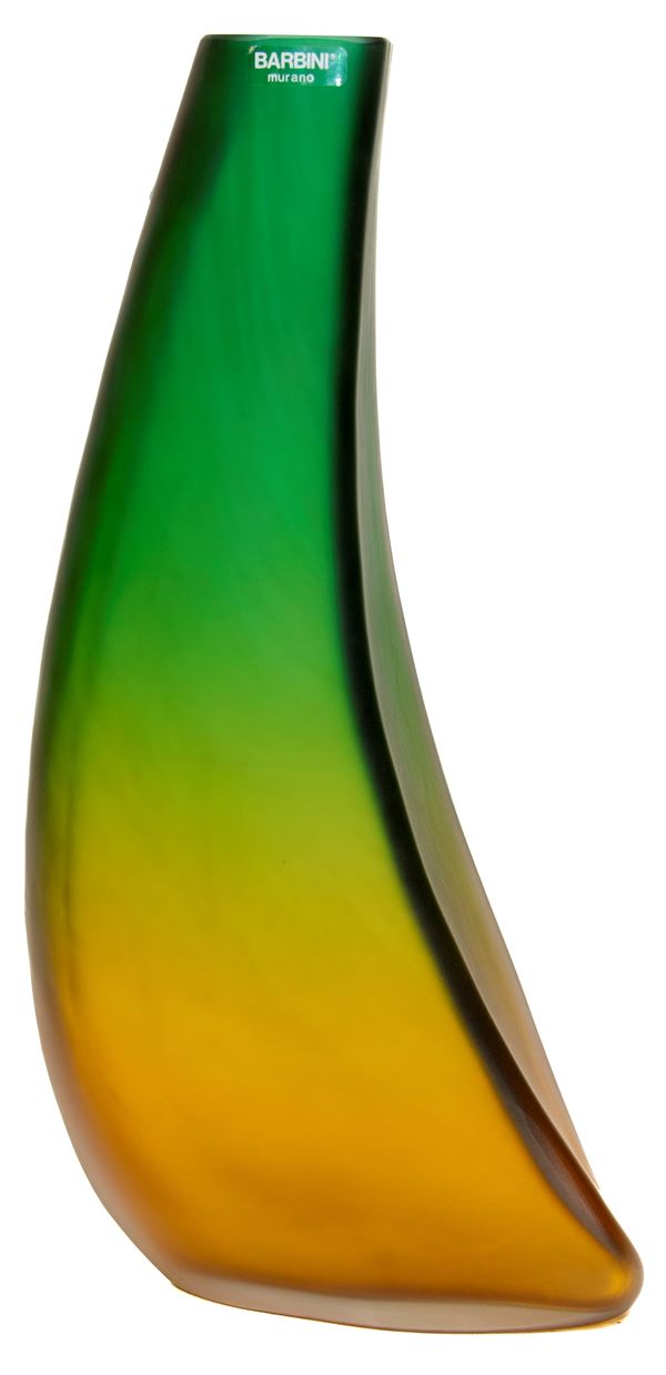 VASO IN VETRO, ALFREDO BARBINI MURANO ANNI '60