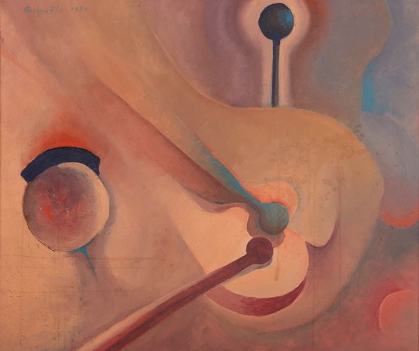 DIPINTO SINFONIA DI AUGUSTO CONTI, 1980  - Asta ASTA 292 - ASTA DI ARTE MODERNA E FOTOGRAFIA - Casa d'Aste Babuino