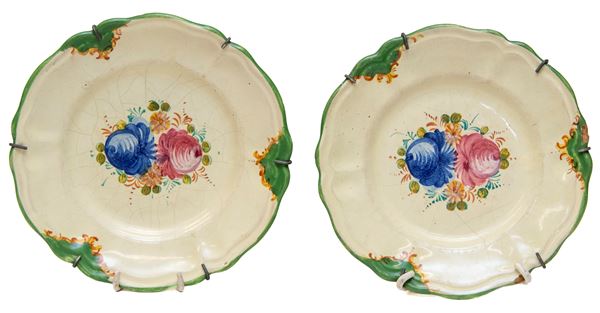 COPPIA DI PIATTINI IN CERAMICA, DERUTA PERUGIA ANNI '40