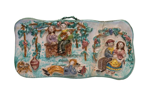 FORMELLA IN CERAMICA, PINTO VIETRI ANNI '50