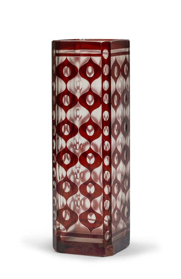 VASO IN CRISTALLO TAGLIATO, FINE XX SECOLO  - Asta ASTA 292 - ASTA DI ARTE MODERNA E FOTOGRAFIA - Casa d'Aste Babuino