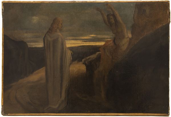 DIPINTO NUOVO TESTAMENTO - LE TENTAZIONI DI CRISTO NEL DESERTO  DI JAMES ENSOR