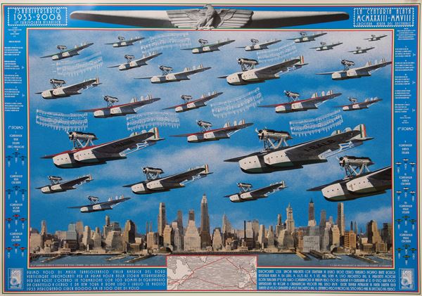 POSTER ANNIVERSARIO DELLA TRASVOLATA ATLANTICA DI SANDRO MACCALLINI
