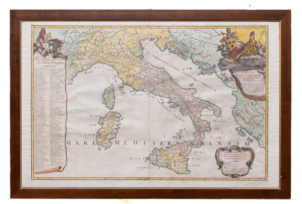 INCISIONE GEOGRAFICA ITALIA ECCLESIASTICA