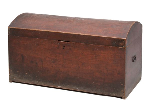 BAULE IN LEGNO TINTO A NOCE, XIX SECOLO