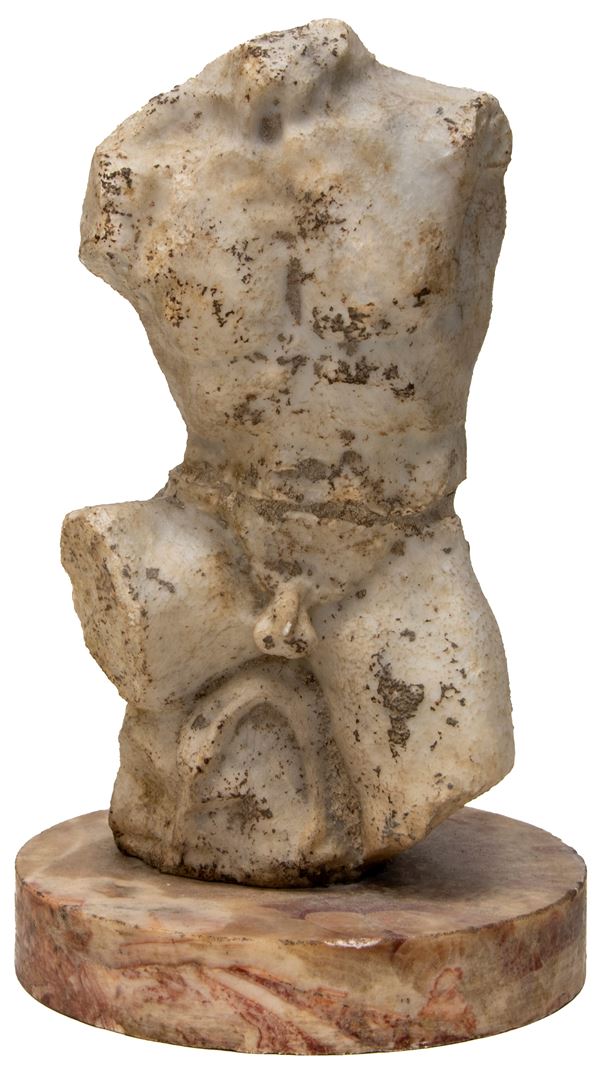 TORSO DI ERCOLE IN MARMO BIANCO, XVII SECOLO