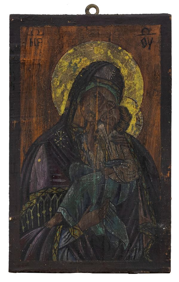 ICONA MADONNA CON BAMBINO XX SECOLO