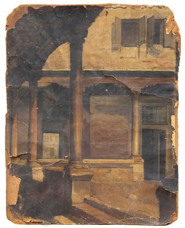 RRESTI DI DIPINTO SU CARTA CHIOSTRO