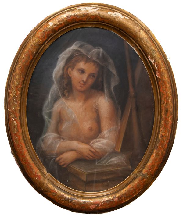 PASTELLO OVALE DONNA ALLA TOLETTA F.TO BARBITTI