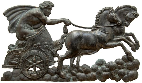 COPPIA DI BASSORILIEVI IN BRONZO