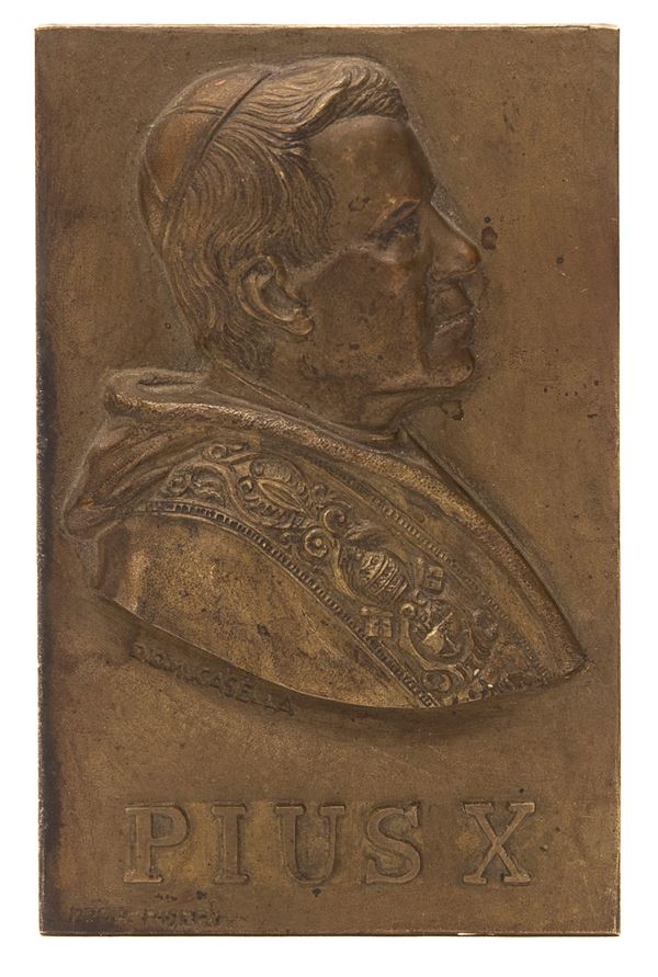 BASSORILIEVO IN BRONZO PIO X