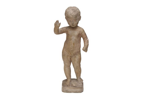 PUTTO IN STUCCO, FINE XIX SECOLO