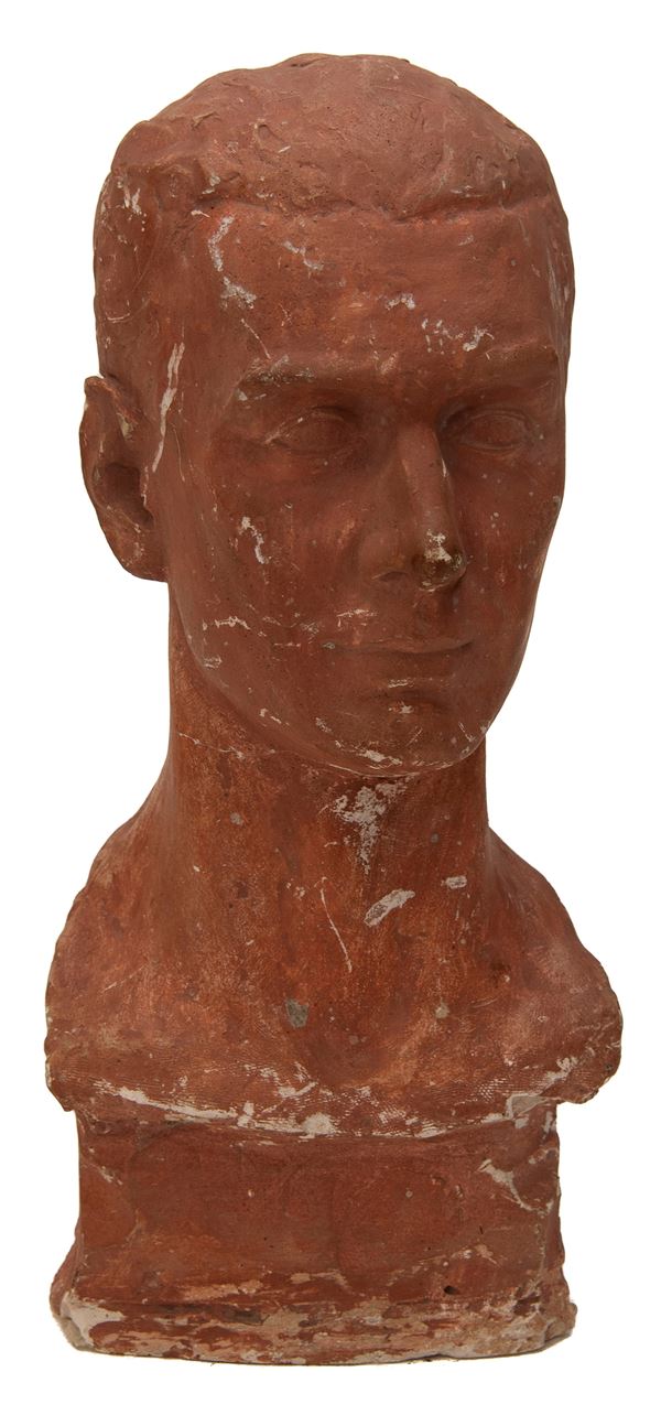 TESTA DI UOMO IN STUCCO, INIZI XX SECOLO