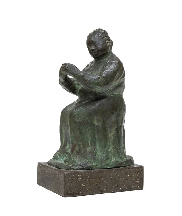 BRONZO DONNA SEDUTA DI ANTONIO REGA