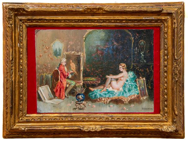 DIPINTO ATELIER DI PITTORE F.TO BERNACCHI